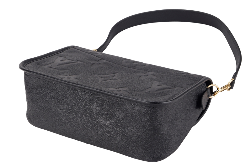 LOUIS VUITTON M46386 DIANE BLACK MONOGRAM EMPREINTE LEATHER, WITH STRAP, DUST COVER & BOX