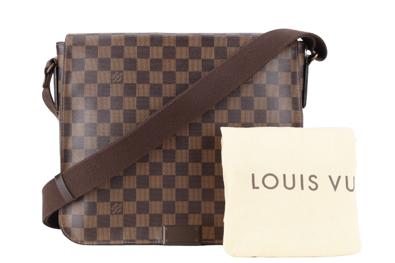 LOUIS VUITTON DISTRICT DAMIER EBENE SLING BAG WITH DUST COVER