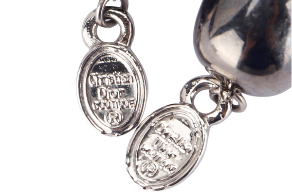 CHRISTIAN DIOR BLACK BALL NECKLACE, WITH BOX