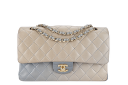 CHANEL OMBRE CLASSIC DOUBLE FLAP (1349xxxx) MEDIUM MULTICOLOUR LAMBSKIN LEATHER GOLD HARDWARE WITH DUST COVER AND BOX