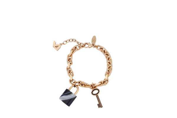 Louis Vuitton Enamel Lock & Key Charm Bracelet