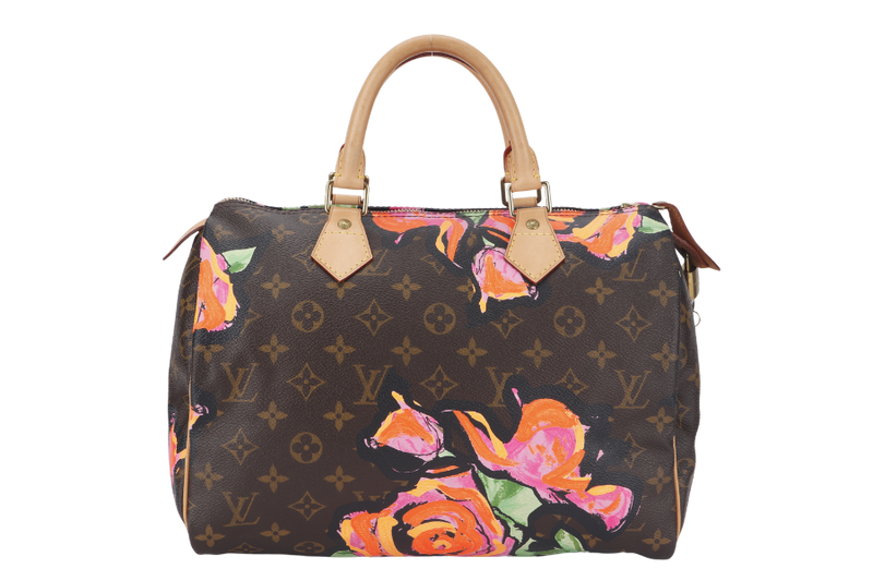 LOUIS VUITTON SPEEDY 30 MULTICOLOR MONOGRAM ROSES COATED CANVAS NO DUST COVER