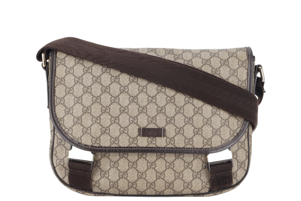 GUCCI GG SUPREME COATED CANVAS MESSENGER BAG WITH DUST COVER