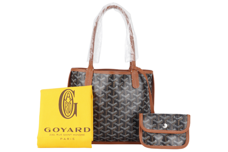 GOYARD ANJOU MINI BAG BLACK AND TAN COLOR WITH DUST COVER