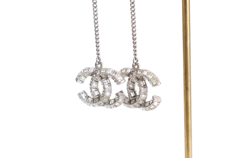 CHANEL BEJEWEL DROP CC EARRING RHINESTONE WITH BOX