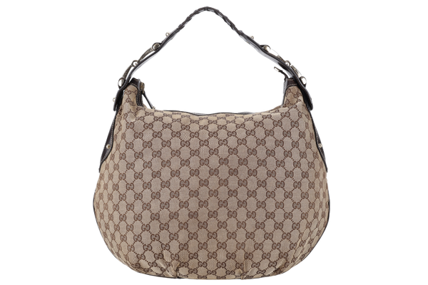 GUCCI PELHAM HOBO BAG GG CANVAS GOLD HARDWARE NO DUST COVER