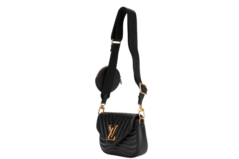 Louis Vuitton New Wave Multi Pochette (M56461) Noir Color, with Strap, Chain, Dust Cover & Box