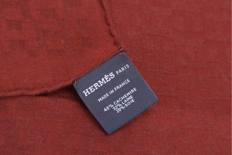 HERMES SCARF MONOGRAM MAROON COLOR