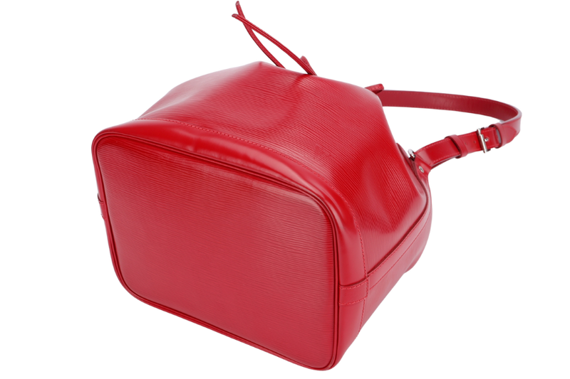 Louis Vuitton Petit Néonoé Red Epi Leather Bucket Bag (TJ1183), Silver Hardware, with Dust Cover