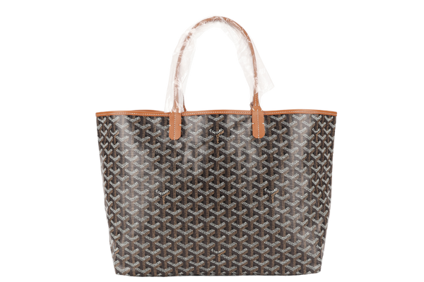 GOYARD SAINT LOUIS PM BAG BLACK AND TAN COLOR WITH DUST COVER