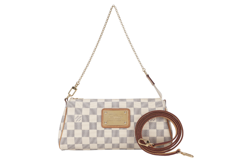 LOUIS VUITTON EVA CLUTCH (M55214) DAMIER AZUR CANVAS NO DUST COVER