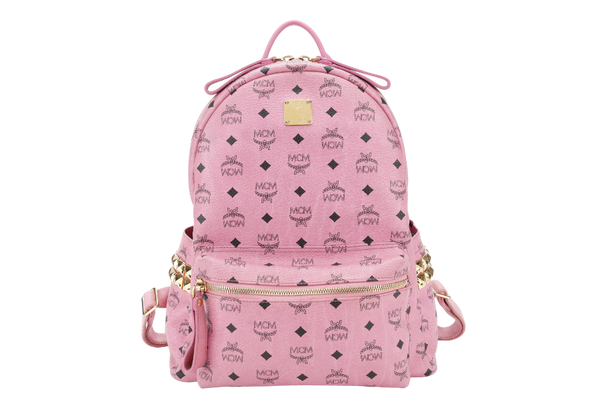MCM STARK BACKPACK IN PINK VISETORS LEATHER GOLD HARDWARE NO DUST COVER