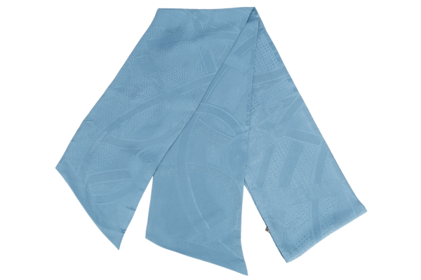 HERMES MAXI TWILLY CUT TWILL BLUSH AND BLUE JEANS WITH BOX