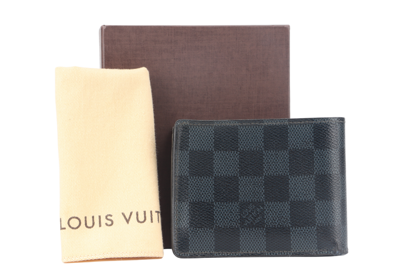 LOUIS VUITTON N60895 MULTIPLE DAMIER GRAPHITE WALLET BI-FOLD WITH DUST COVER AND BOX