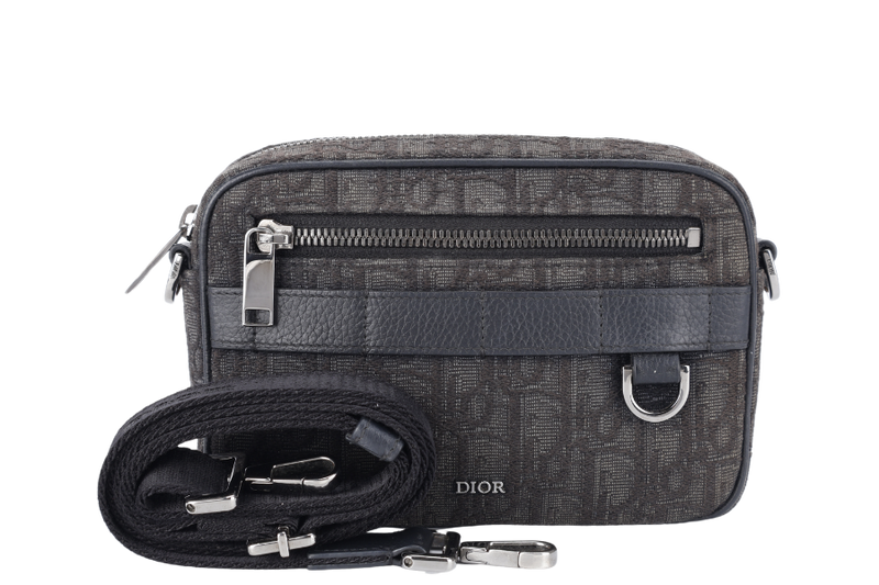 CHRISTIAN DIOR 27-BO-1213 NEW DIOR SAFARI BAG HANDBAG OBLIQUE CROSSBODY BAG RUTHENIUM HARDWARE NO DUST COVER