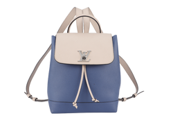 LOUIS VUITTON TAURILLON LOCKME BACKPACK (M41817) BLUE-PINK CALFSKIN LEATHER SILVER HARDWARE NO DUST COVER