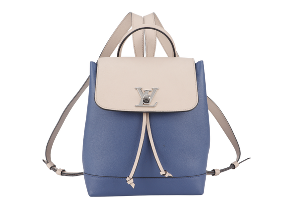 LOUIS VUITTON TAURILLON LOCKME BACKPACK (M41817) BLUE-PINK CALFSKIN LEATHER SILVER HARDWARE NO DUST COVER