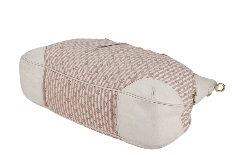 LOUIS VUITTON MINI LIN PINK CANVAS TWO WAY USE SHOULDER BAG, WITH STRAP & DUST COVER