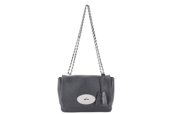 MULBERRY LILY BAG MINI BLACK LEATHER SILVER HARDWARE NO DUST COVER