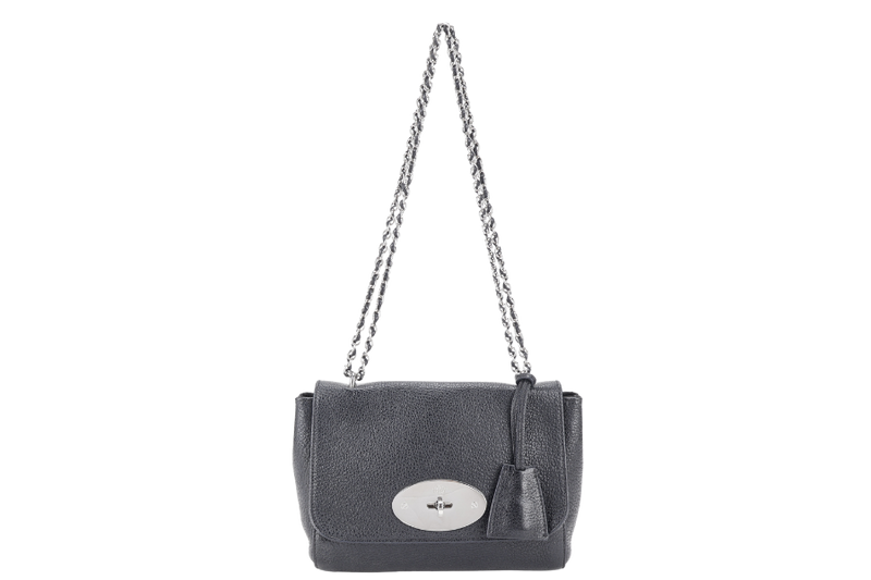 MULBERRY LILY BAG MINI BLACK LEATHER SILVER HARDWARE NO DUST COVER