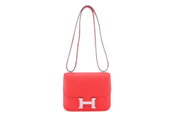 HERMES CONSTANCE 18 ROUGE DE COEUR EPSOM LEATHER ENAMEL HARDWARE STAMP D (YEAR 2019) NO DUST COVER AND NO BOX