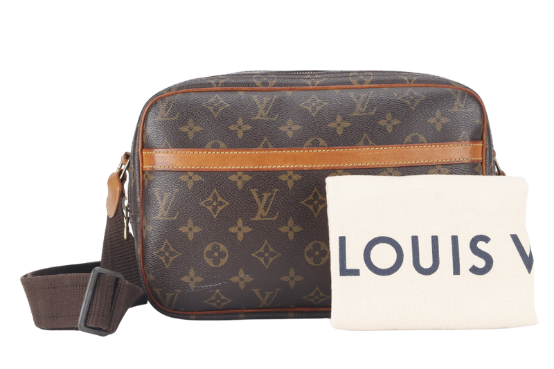 LOUIS VUITTON REPORTER PM (M45254) MONOGRAM CANVAS GOLD HARDWARE WITH DUST COVER