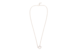 HERMES NECKLACE PENDANT FINESSE 18K ROSE GOLD SANS COLORIS DIAMOND WITH BOX