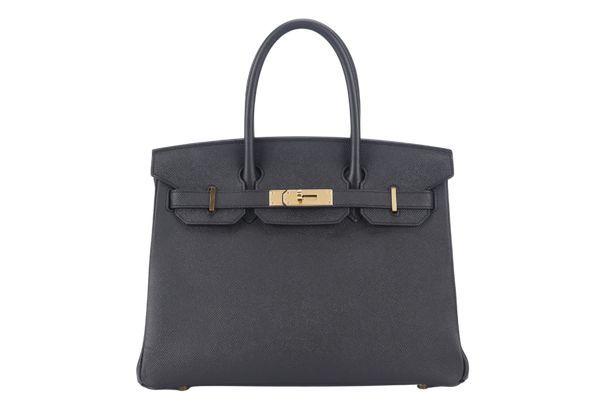 HERMES BIRKIN 30 STAMP A (YEAR 2017) BLACK EPSOM GOLD HARDWARE WITH LOCK&KEYS AND DUST COVER