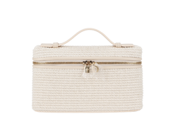 LORO PIANA EXTRA POCKET L19 COTTON LINEN NATURAL LOTUS ROOT (B4BB) WITH STRAP, DUST COVER AND BOX