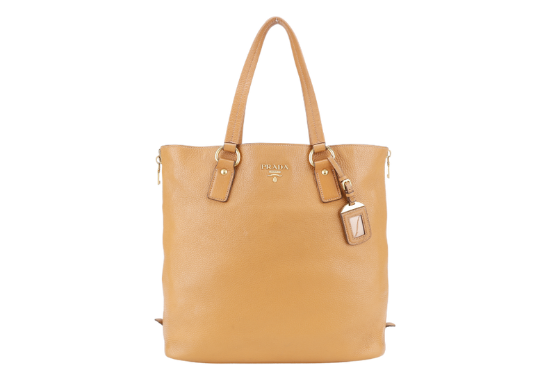 PRADA MUSTARD VITELLO DAINO LEATHER TOTE BAG NO CARD NO DUST COVER