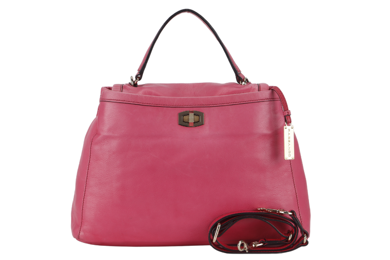 RABEANCO PINK LEATHER 2 WAY USE BAG WITH DUST COVER