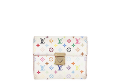 LOUIS VUITTON M58014 PORTEFEIULLE KOALA TRI-FOLD WHITE MULTICOLOR MONOGRAM CANVAS WALLET GOLD HARDWARE TH1025 NO DUST COVER