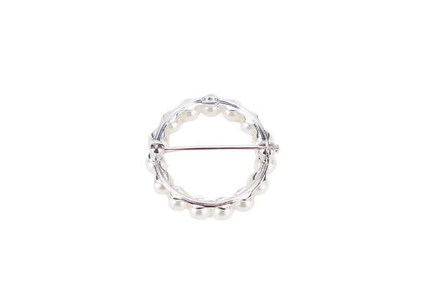 MIKIMOTO PEARL BROOCH 4.3G ROUND 4.5MM SV SETTINGS NO BOX