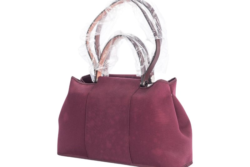 HERMES CABAG BURGUNDY CANVAS WDC