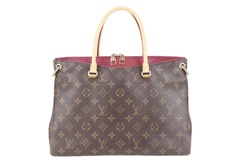 LOUIS VUITTON PALLAS MM MONOGRAM CERISE INTERIOR CANVAS GOLD HARDWARE WITH STRAPS AND DUST COVER