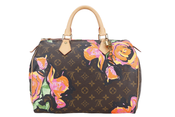 LOUIS VUITTON SPEEDY 30 STEPHEN SPROUSE GOLD HARDWARE WITH KEYS & LOCK AND DUST COVER