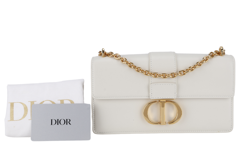 CHRISTIAN DIOR 30 MONTAIGNE EAST-WEST BAG LIGHT LATTE CALFSKIN GOLD HARDWARE WITH DUST COVER AND BOX