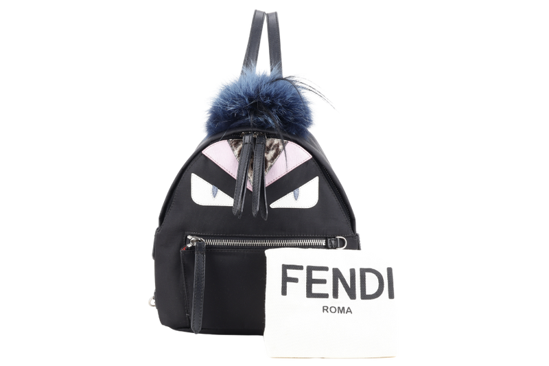 FENDI BUG MONSTER BACKPACK BLACK COLOR WITH DUST COVER