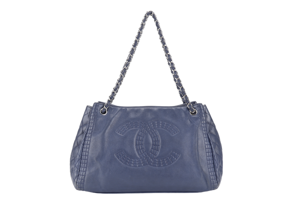 CHANEL COCO BENGAL OPEN ACCORDION CALFSKIN BLUE TOTE (1655xxxx) NO CARD AND NO DUST COVER