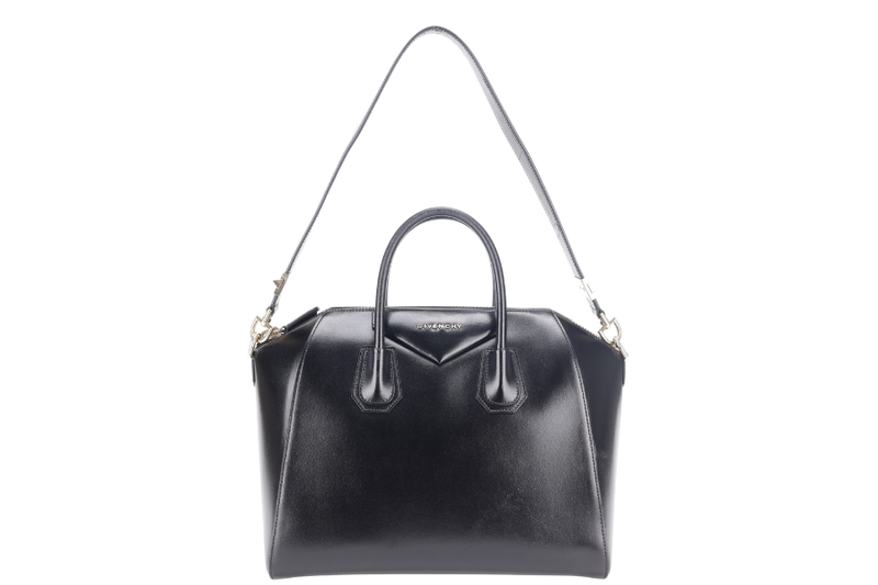GIVENCHY ANTIGONA MEDIUM BLACK LEATHER GOLD HARDWARE WITH DUST COVER