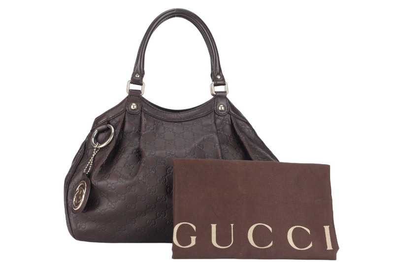 GUCCI BROWN SUKEY SHOULDER BAG (211944 467891) CALFSKIN LEATHER GOLD HARDWARE WITH DUST COVER