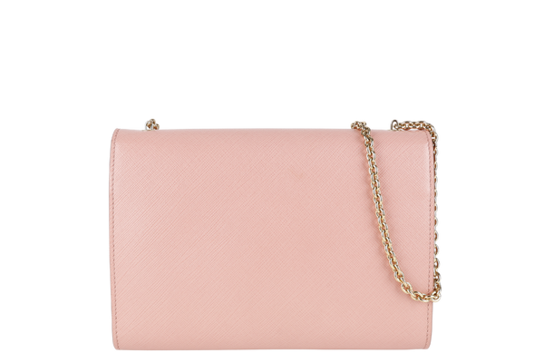 SALVATORE FERRAGAMO VARA CHAIN SHOULDER BAG PINK LEATHER GOLD HARDWARE NO DUST COVER