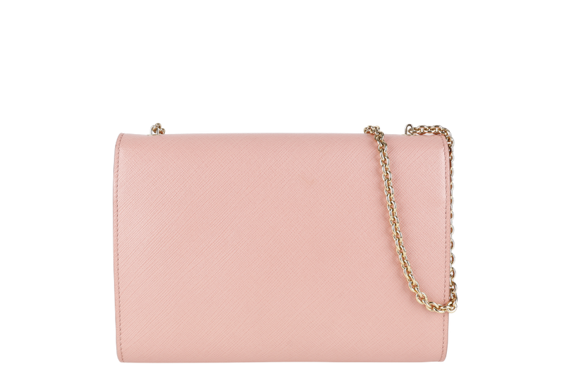 SALVATORE FERRAGAMO VARA CHAIN SHOULDER BAG PINK LEATHER GOLD HARDWARE NO DUST COVER