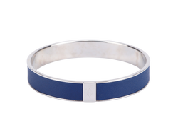 HERMES BLUE AND SILVER BANGLE WITH BOX