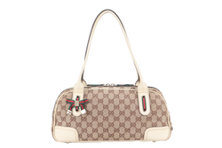 GUCCI GG PRINCY HANDBAG WHITE CANVAS GOLD HARDWARE NO DUST COVER