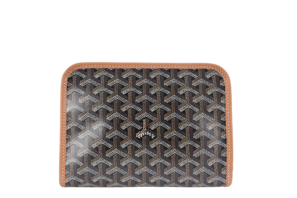 GOYARD JOUVENCE PM TOILETRY BAG BLACK AND TAN COLOR WITH DUST COVER