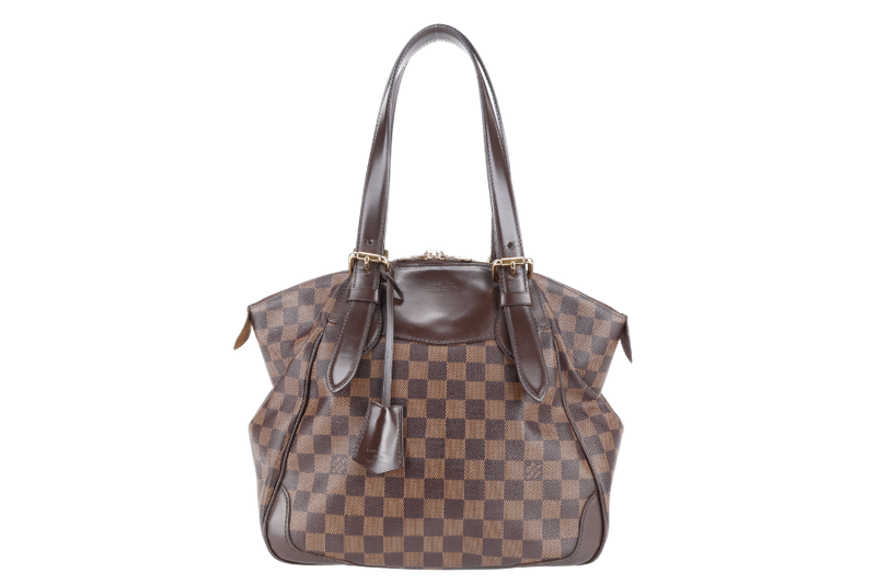 LOUIS VUITTON VERONA MM DAMIER EBENE CANVAS GOLD HARDWARE WITH LOCK&KEYS AND DUST COVER