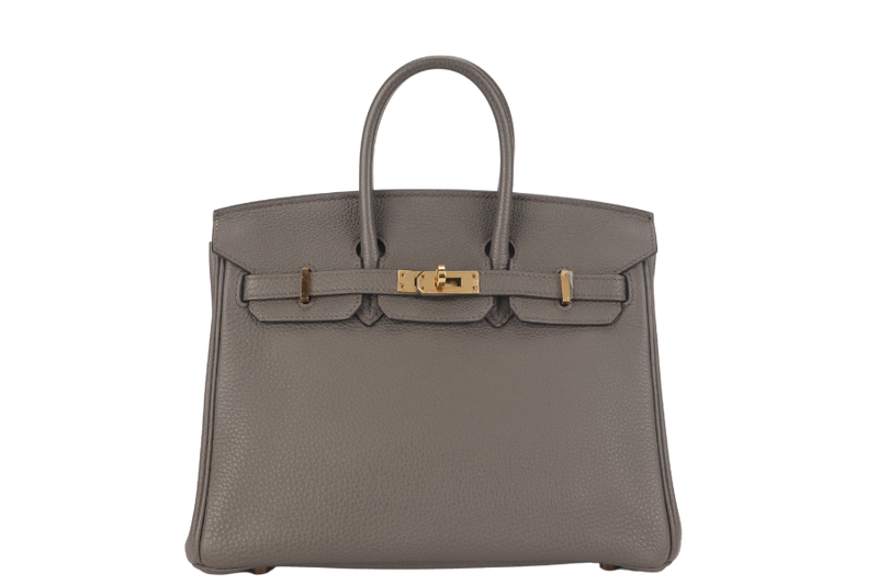 HERMES BIRKIN 25 ETAINE TOGO LEATHER RGHW STAMP Z (2021) WITH KEYS&LOCK, RAINCOAT AND DUST COVER