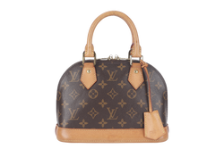 LOUIS VUITTON ALMA BB (M46990) MONOGRAM CANVAS GOLD HARDWARE WITH STRAPS, KEYS&LOCK AND DUST COVER