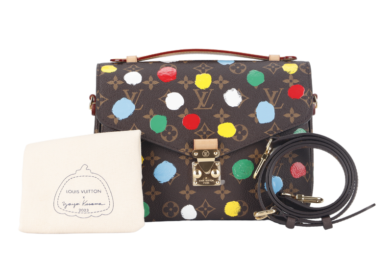 LOUIS VUITTON YAYOI KUSAMA POCHETTE METIS (M46384) MONOGRAM CANVAS WITH STRAP AND DUST COVER